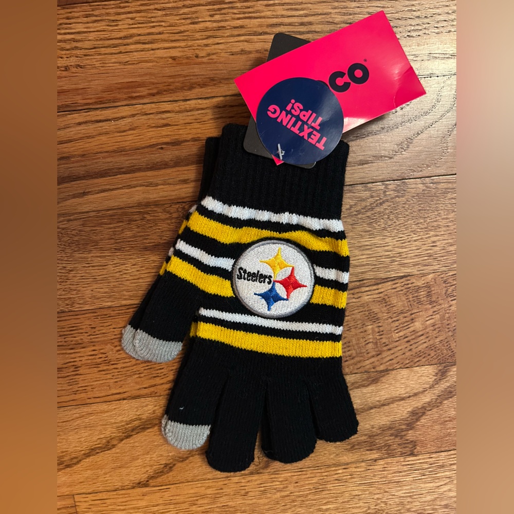 Forever Collectibles Pittsburgh Steelers Stripe Knit Gloves - Picture 2 of 9